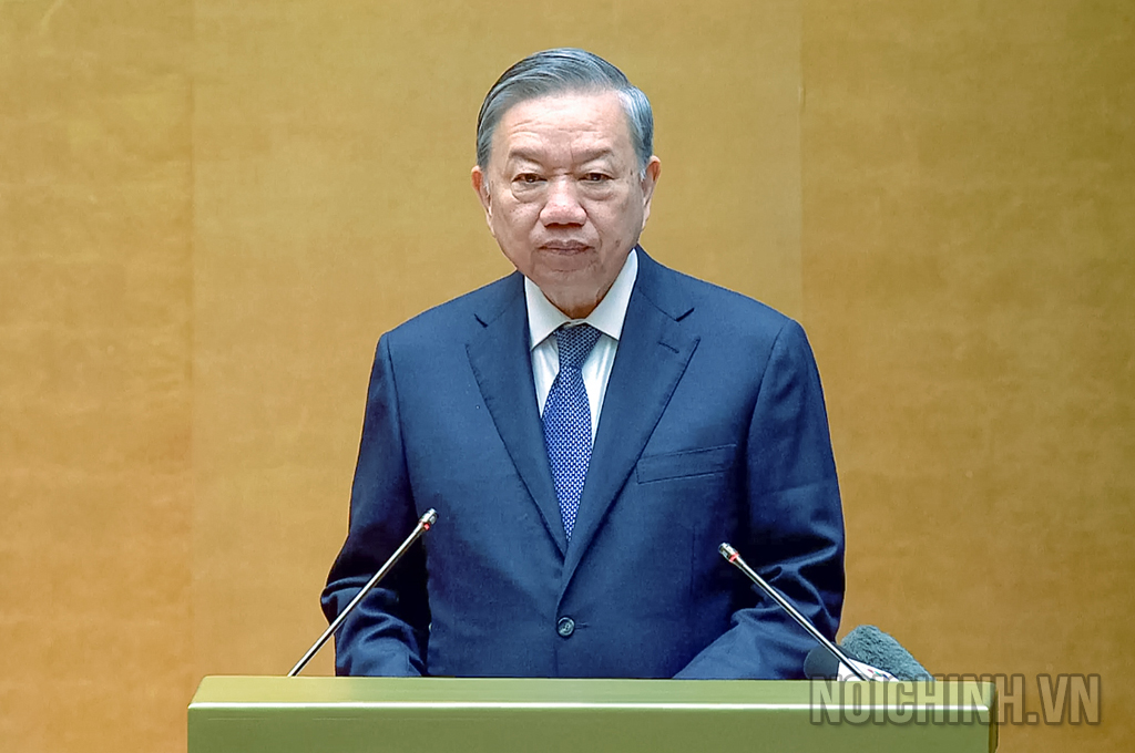 Đồng chí Tô Lâm, Tổng Bí thư Ban Chấp hành Đảng Cộng sản Việt Nam phát biểu chỉ đạo Hội nghị