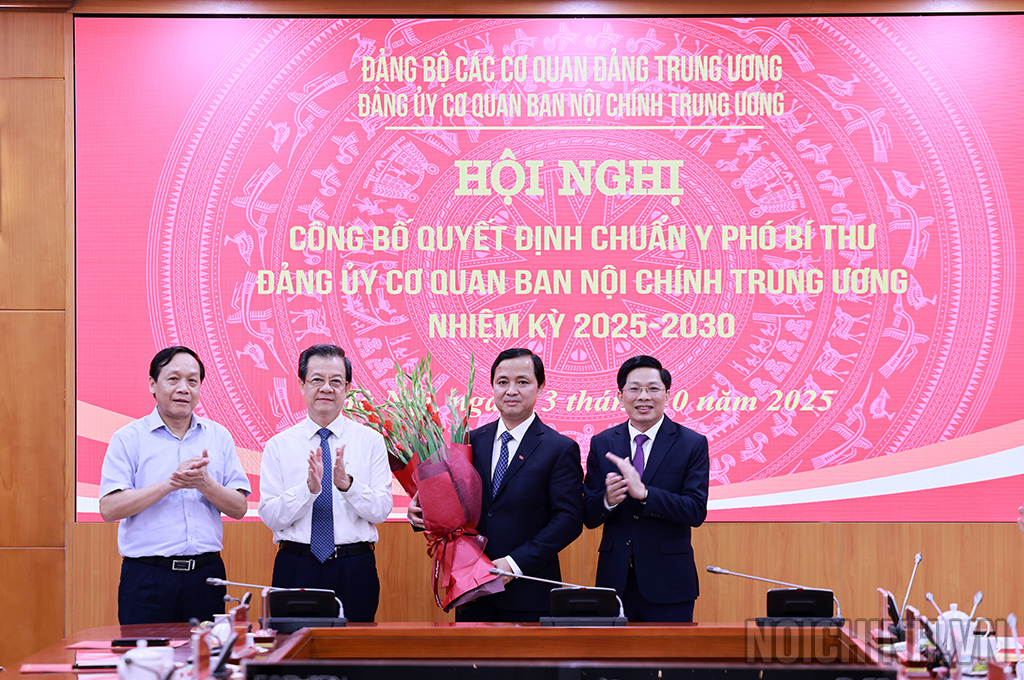 Lãnh đạo Ban Nội chính Trung ương chúc mừng đồng chí Nguyễn Xuân Trường