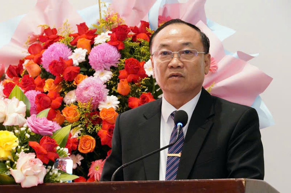 Đồng chí Thái Đại Ngọc Bí thư Tỉnh ủy, Ủy viên Trung ương Đảng, Bí thư Tỉnh ủy phát biểu tại buổi Lễ