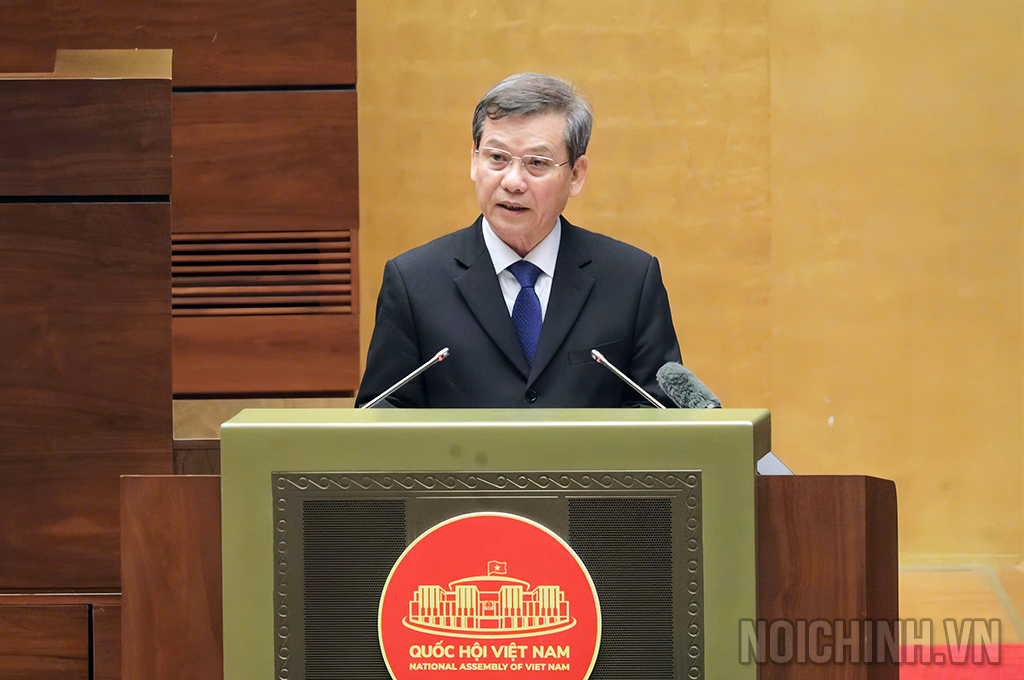 Đồng chí Lê Minh Trí, Ủy viên Bộ Chính trị, Bí thư Trung ương Đảng, Trưởng Ban Nội chính Trung ương đã truyền đạt chuyên đề tại Hội nghị (ảnh Duy Linh)