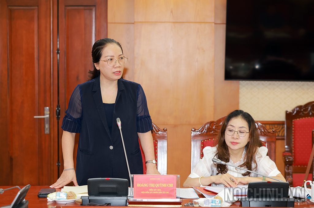 Đồng chí Hoàng Quỳnh Chi, Kiểm sát viên Viện Kiểm sát nhân dân tối cao