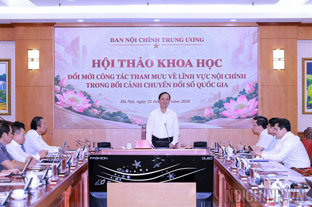 Đồng chí Nguyễn Xuân Trường, Phó Trưởng Ban Nội chính Trung ương phát biểu