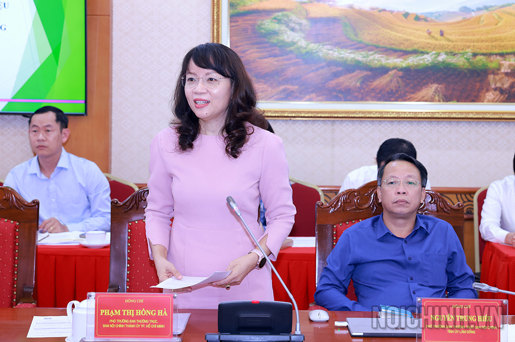 Đồng chí Phạm Thị Hồng Hà, Phó Trưởng ban Thường trực, Ban Nội chính Thành ủy TP. Hồ Chí Minh