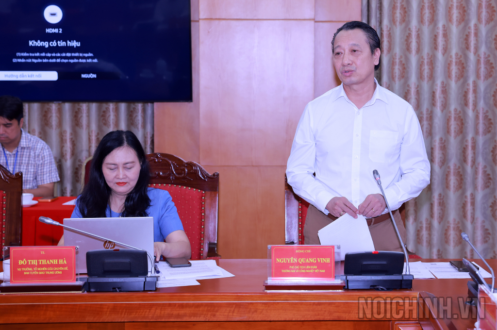 Đồng chí Nguyễn Quang Vinh, Phó Chủ tịch Liên đoàn Thương mại và Công nghiệp Việt Nam